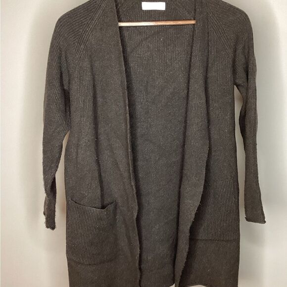 Oak + Fort Sz S Dark Green Open Cardigan - Picture 3 of 6